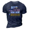 Buy American Drink More Bourbon Funny Whiskey Drinking 3D Print Casual Tshirt Navy Blue