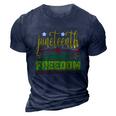 Celebrate Juneteenth Green Freedom African American 3D Print Casual Tshirt Navy Blue