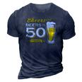 Cheers And Beers To 50 Years 50Th Funny Birthday Party Gift 3D Print Casual Tshirt Navy Blue