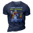 Chihuahua I Work Hard So My Chihuahua Can Have A Better Life 3D Print Casual Tshirt Navy Blue