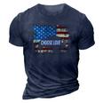 Choose Love Bills Vintage American Flag 3D Print Casual Tshirt Navy Blue