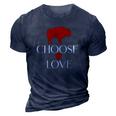 Choose Love Buffalo Red And White 3D Print Casual Tshirt Navy Blue