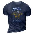 Cool Animal Gift Clothes For Men Women Kids Funny Lazy Sloth 3D Print Casual Tshirt Navy Blue