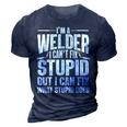 Cool Welding Art For Men Women Welder Iron Worker Pipeliner  3D Print Casual Tshirt Navy Blue