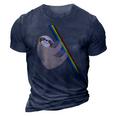 Cute Sloth Design - New Sloth Climbing A Rainbow 3D Print Casual Tshirt Navy Blue