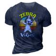 Dabbing Zebra Vibes Zoo Animal Gifts For Men Women Kids 3D Print Casual Tshirt Navy Blue