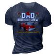 Dad Birthday Crew Fire Truck Firefighter Fireman Party V2 3D Print Casual Tshirt Navy Blue