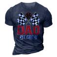 Dad Pit Crew Race Car Birthday Party Racing Family 3D Print Casual Tshirt Navy Blue
