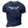 Dadcula Halloween Dad Dracula Funny Halloween 3D Print Casual Tshirt Navy Blue