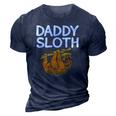 Daddy Sloth Lazy Cute Sloth Father Dad 3D Print Casual Tshirt Navy Blue