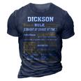 Dickson Name Gift Dickson Born To Rule 3D Print Casual Tshirt Navy Blue