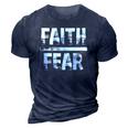 Distressed Faith Over Fear Believe In Him 3D Print Casual Tshirt Navy Blue