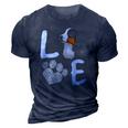 Dogs 365 Love Bernese Mountain Dog Paw Pet Rescue 3D Print Casual Tshirt Navy Blue