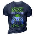 Elementary Complete Time To Level Up Kids Graduation 3D Print Casual Tshirt Navy Blue