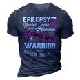 Epilepsy Doesnt Come With A Manual It Comes With A Warrior Who Never Gives Up Purple Ribbon Epilepsy Epilepsy Awareness 3D Print Casual Tshirt Navy Blue
