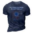 Expecting Dad 4Th Of July Twin Pregnancy Reveal Announcement 3D Print Casual Tshirt Navy Blue