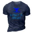 Extinct Is Forever Environmental Protection Whale 3D Print Casual Tshirt Navy Blue