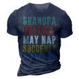 Father Grandpa Warning May Nap Suddenly 86 Family Dad 3D Print Casual Tshirt Navy Blue