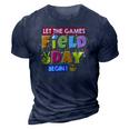 Field Day Let The Games Begin Kids Teachers Field Day 2022 Smile Face 3D Print Casual Tshirt Navy Blue