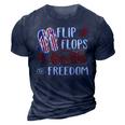 Flip Flops Fireworks And Freedom 4Th Of July V2 3D Print Casual Tshirt Navy Blue