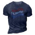 Freedom Liberty Happiness Red White And Blue 3D Print Casual Tshirt Navy Blue