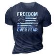Freedom Over Fear - Pro Gun Rights 2Nd Amendment Guns Flag 3D Print Casual Tshirt Navy Blue
