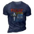 Fully Vaccinated By The Blood Of Jesus Faith Funny Christian 3D Print Casual Tshirt Navy Blue