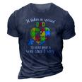 Fun Heart Puzzle S Dad Autism Awareness Family Support 3D Print Casual Tshirt Navy Blue