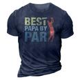 Funny Best Papa By Par Fathers Day Golf Gift Grandpa Classic 3D Print Casual Tshirt Navy Blue