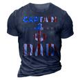 Funny Captain Dad Boat Owner American Flag 4Th Of July 3D Print Casual Tshirt Navy Blue