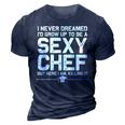 Funny Chef Design Men Women Sexy Cooking Novelty Culinary 3D Print Casual Tshirt Navy Blue