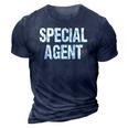 Funny Fathers Day Gift Special Agent Hero 3D Print Casual Tshirt Navy Blue