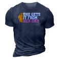 Funny Girls Womens Basketball Dad Coach 3D Print Casual Tshirt Navy Blue