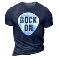 Funny Guitarist Guitar Pick Rock On Music Band 3D Print Casual Tshirt Navy Blue