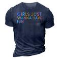 Girls Just Wanna Have Fundamental Rights V2 3D Print Casual Tshirt Navy Blue