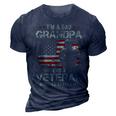 Grandpa For Men Fathers Day Im A Dad Grandpa Veteran 3D Print Casual Tshirt Navy Blue