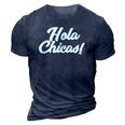 Hola Chicas Novelty Spanish Hello Ladies 3D Print Casual Tshirt Navy Blue
