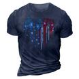 Hunting America Heart Flag 3D Print Casual Tshirt Navy Blue