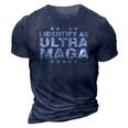 I Identify As Ultra Maga Support Great Maga King 2024 3D Print Casual Tshirt Navy Blue