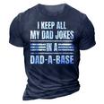 I Keep All My Dad Jokes In A Dad-A-Base Vintage Fathers Day 3D Print Casual Tshirt Navy Blue