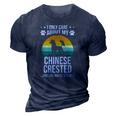 I Only Care About My Chinese Crested Dog Lover 3D Print Casual Tshirt Navy Blue