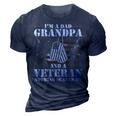 Im A Dad Grandpa Funny Veteran Fathers Day 3D Print Casual Tshirt Navy Blue