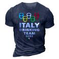 Italy Drinking Team 3D Print Casual Tshirt Navy Blue