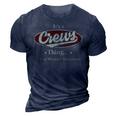 Its A CREWS Thing You Wouldnt Understand Shirt CREWS Last Name Gifts Shirt With Name Printed CREWS 3D Print Casual Tshirt Navy Blue