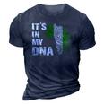 Its In My Dna Proud Nigeria Africa Usa Fingerprint 3D Print Casual Tshirt Navy Blue