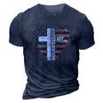 Jesus Is My Savior Usa Christian Faith Cross On Back 3D Print Casual Tshirt Navy Blue