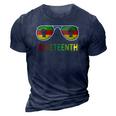 Juneteenth Sunglasses Black Pride Flag Fists Men Women 3D Print Casual Tshirt Navy Blue