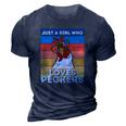 Just A Girl That Loves Peckers Funny Chicken Woman Tee 3D Print Casual Tshirt Navy Blue