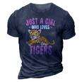 Just A Girl Who Loves Tigers Cute Kawaii Tiger Animal 3D Print Casual Tshirt Navy Blue