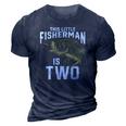 Kids 2 Years Old Fishing Birthday Party Fisherman 2Nd Gift For Boy 3D Print Casual Tshirt Navy Blue